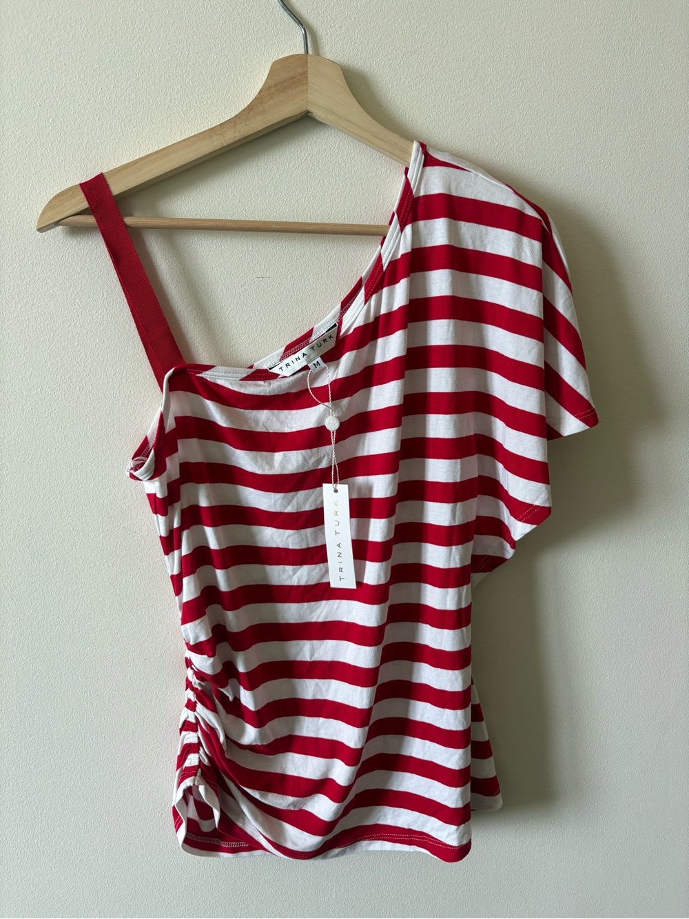 Trina Turk Red and White Striped Tee